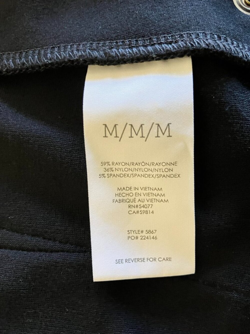 Cabi Black Snap Button Side Vent Wide Leg Knit Pants Medium Style 5867 - Picture 13 of 15